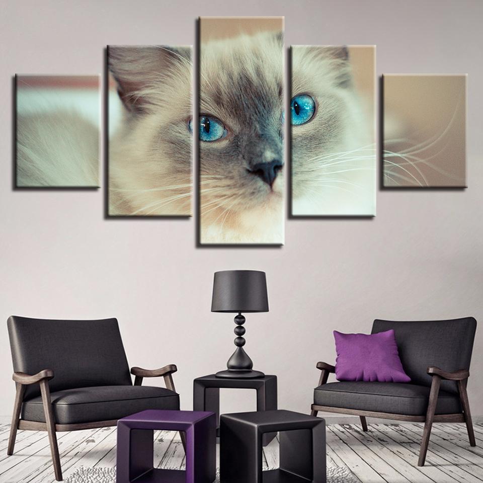 Animal Lovely White Cat – Animal Canvas Wall Art