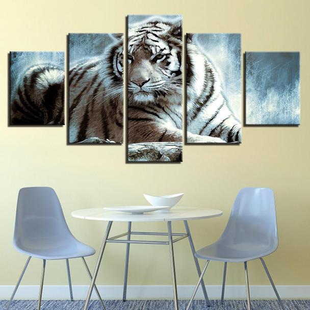 Animal White Tiger – Animal Canvas Wall Art