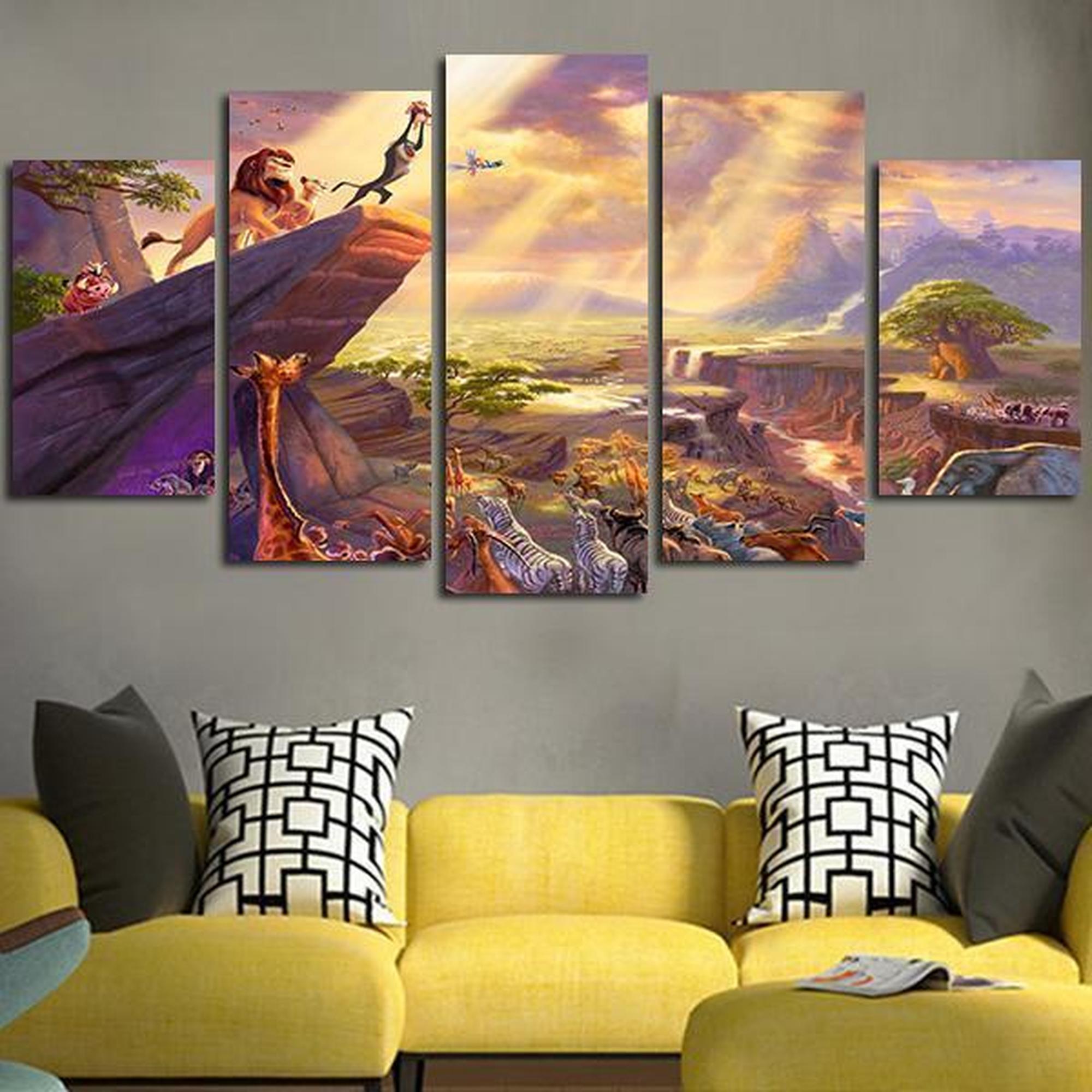 Animals In The Lion King Cartoon – Canvas Wall Art