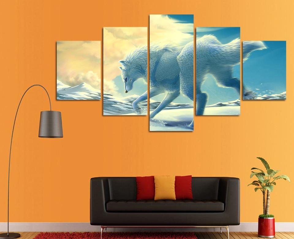 Animals Running In The Snow – Animal Canvas Wall Art