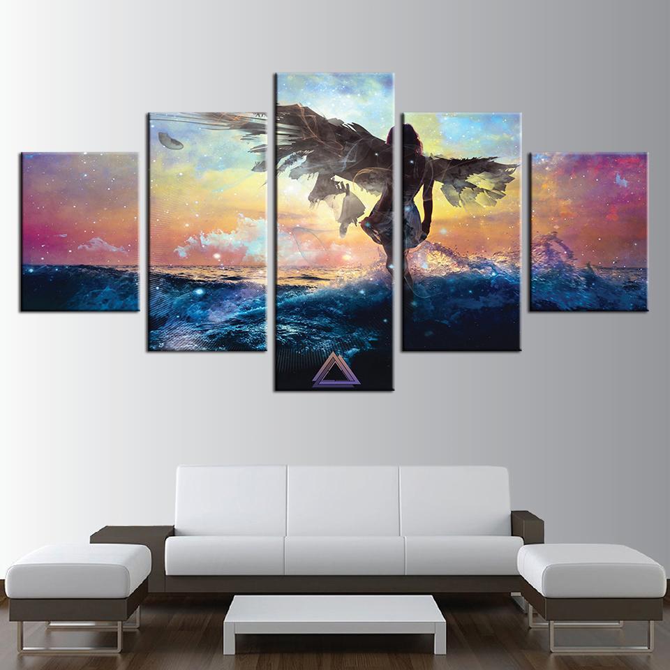 Anime Abstract Angel Wing – Anime Canvas Wall Art