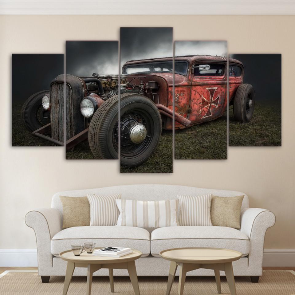 Antique Hot Rod Vintage Car – Automative Canvas Wall Art