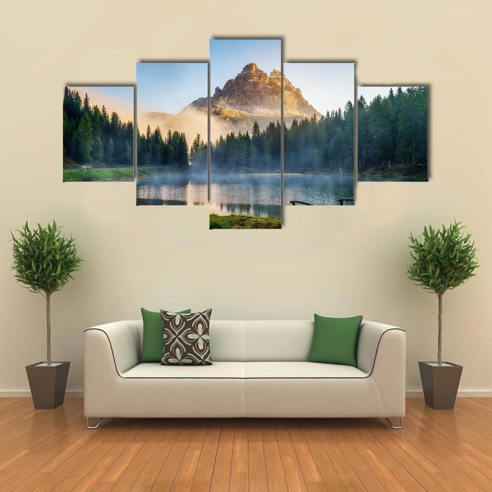 Antorno Lake With Peak Of Tre Cime Di Lavaredo – Nature Canvas Wall Art
