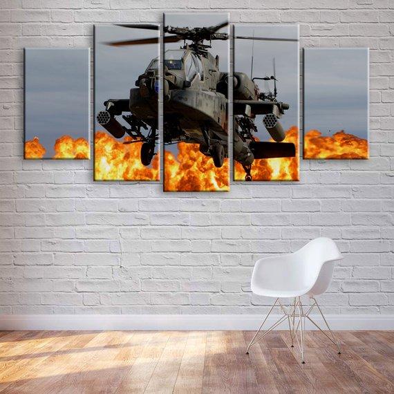 Apache Attack Helicopter – Aircraft Canvas Wall Art