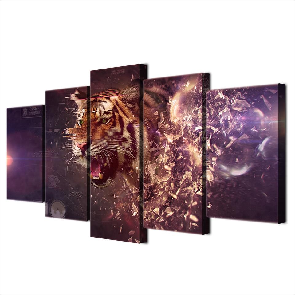 Apex Predator Animals Tiger – Abstract Animal Canvas Wall Art