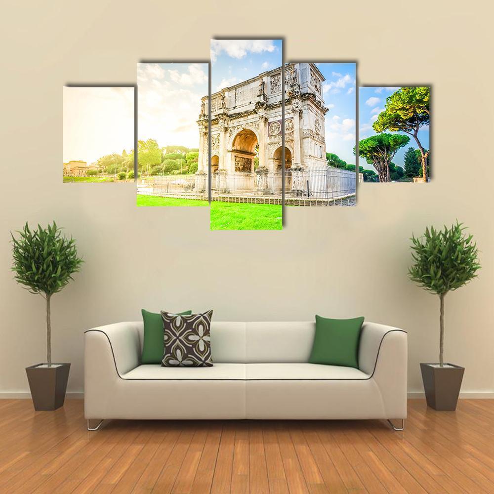 Arch Of Constantine And Colosseum – Nature Canvas Wall Art