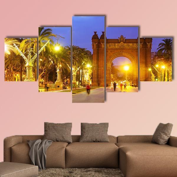 Arco De Triunfo In Evening In Catalonia Spain – Nature Canvas Wall Art