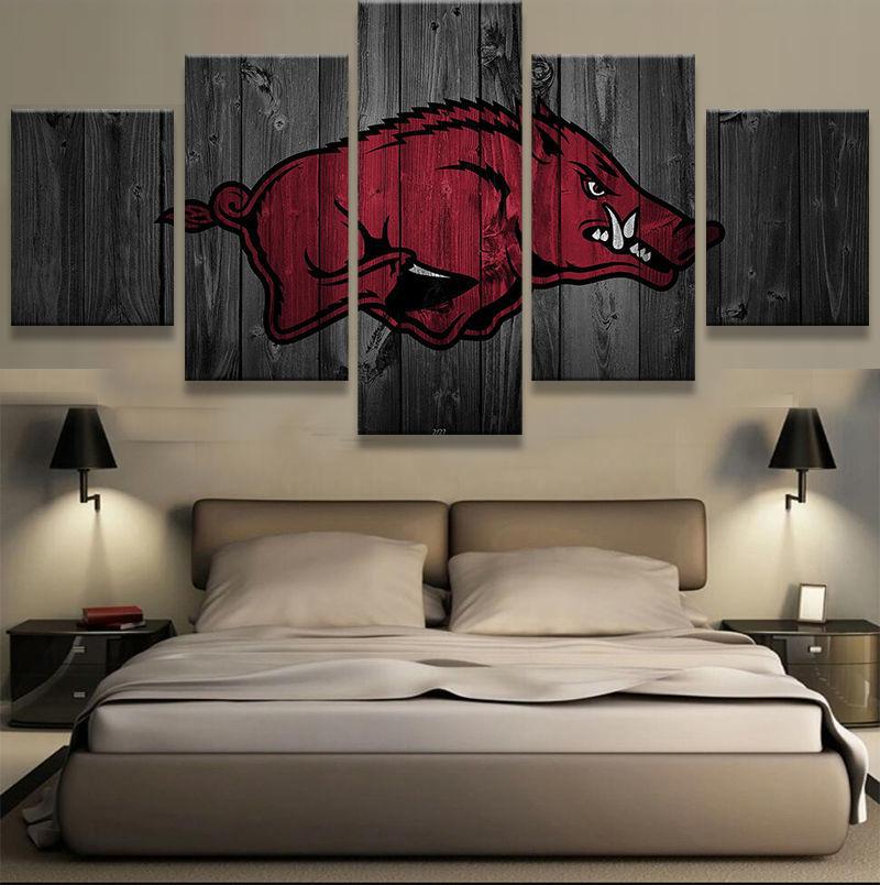 Arkansas Razorbacks College Barn Wood – Sport Canvas Wall Art