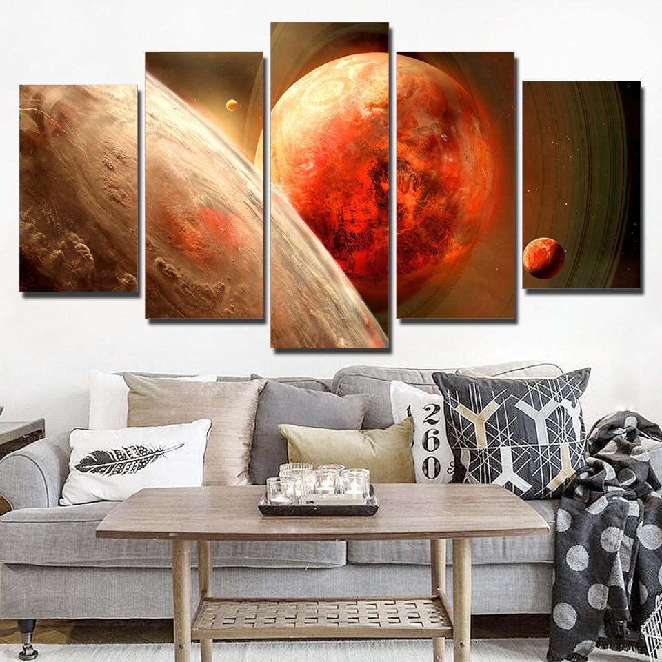 Art Planet Space Moon – Space Universe Canvas Wall Art