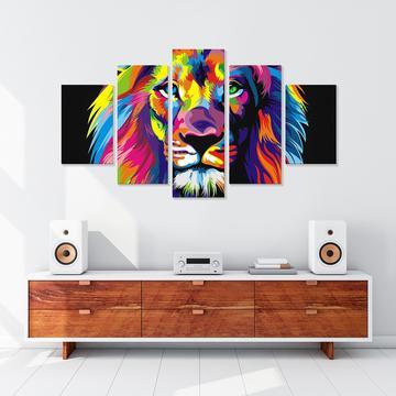 Artistic Lion’S Head – Animal Canvas Wall Art