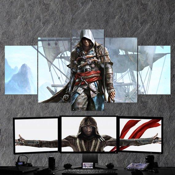 Assassins Creed IV Black Flag Edward Kenway Gaming Canvas Wall Art