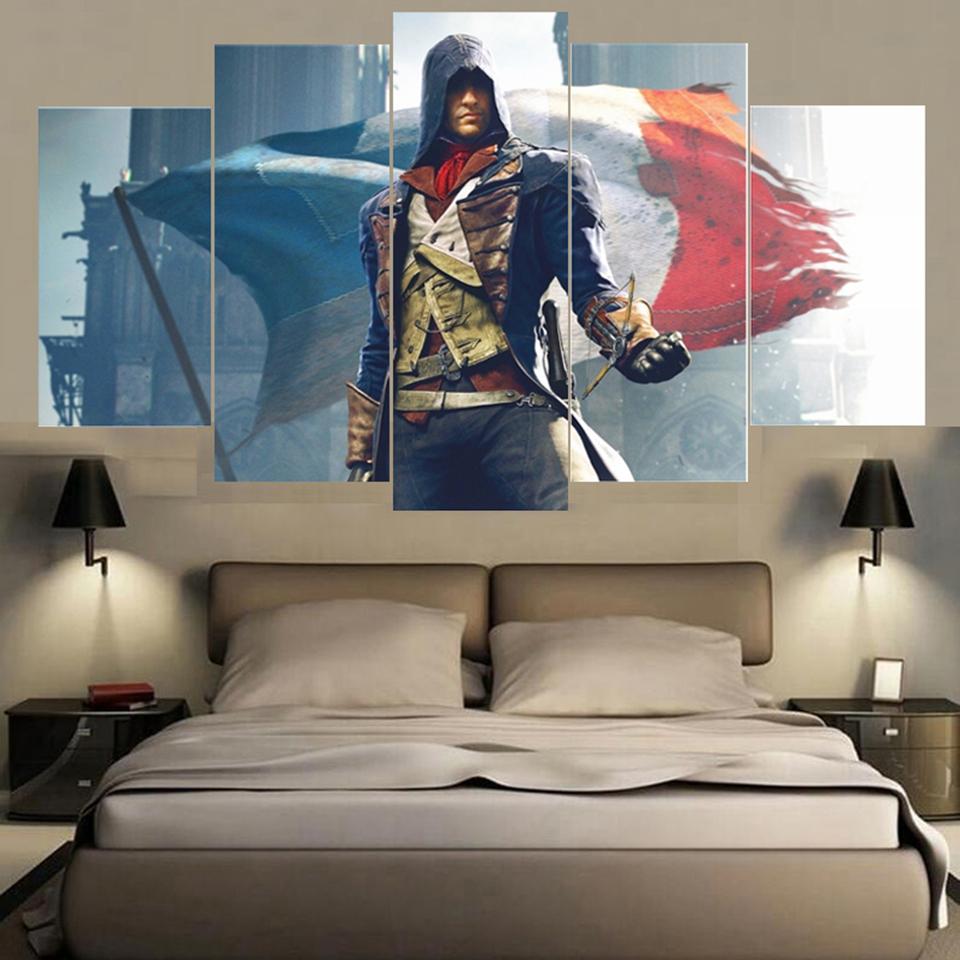 Assassins Creed Character Flag – Gaming Canvas Wall Art