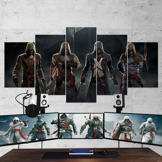 Assassins Creed Multi 10- Gaming Canvas Wall Art