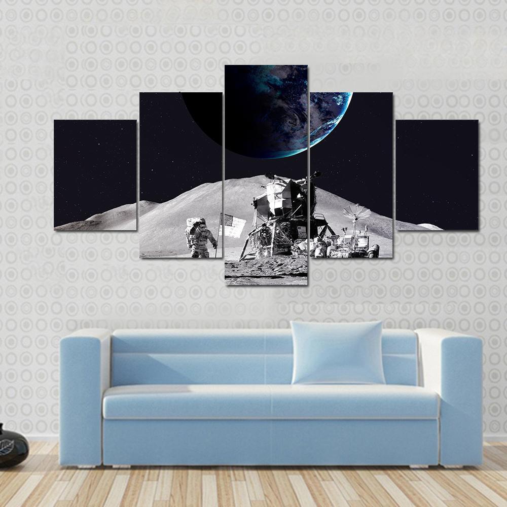 Astronaut On The Moon – Space Canvas Wall Art