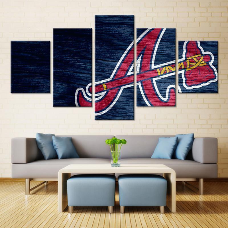 Atlanta Braves Logo Poster Baseball – Canvas Wall Art