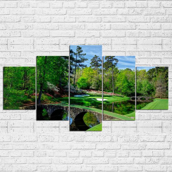 Augusta Masters Golf Golfing Course Hole Water 1 – Nature Canvas Wall Art