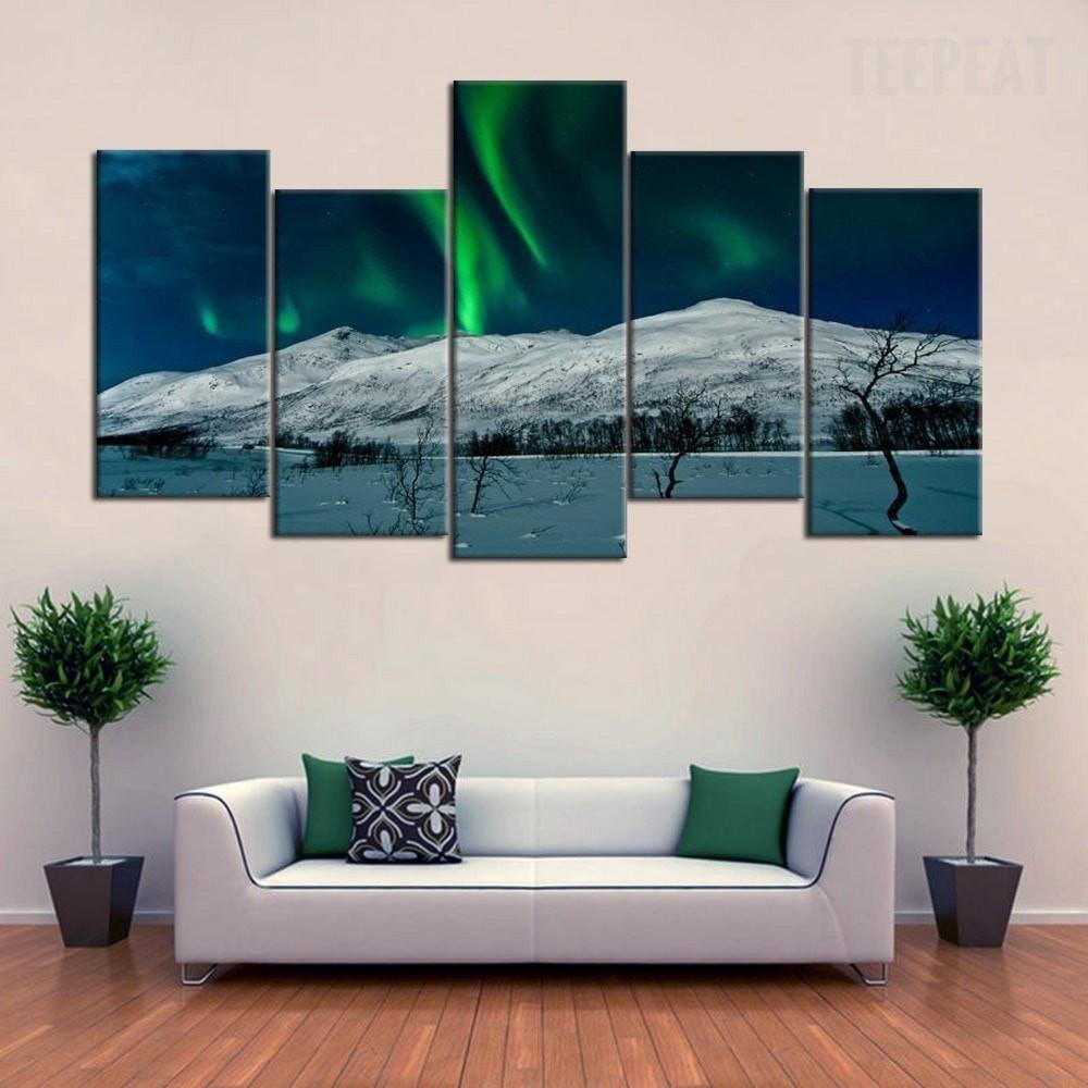 Aurora Borealis Scenery – Nature Canvas Wall Art