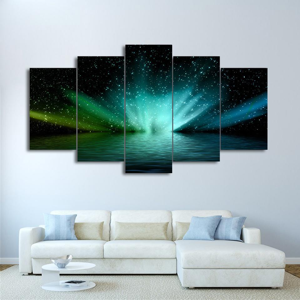 Aurora Borealis The Northern Lights – Space Universe Canvas Wall Art