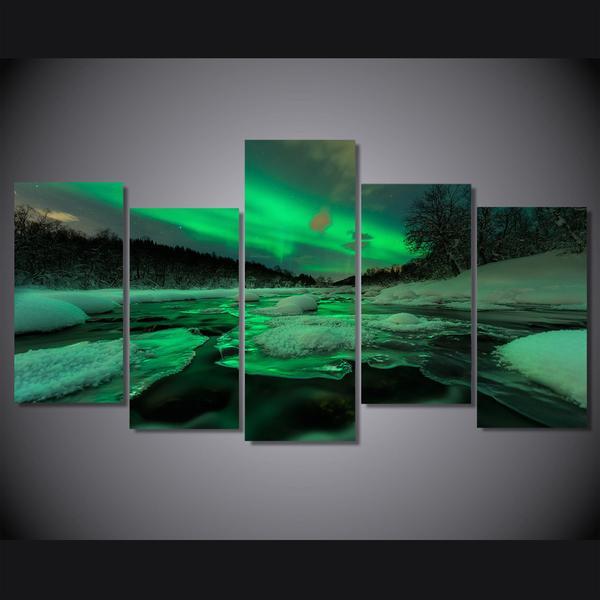 Aurora South Norway Lights Sky 01 – Nature Canvas Wall Art