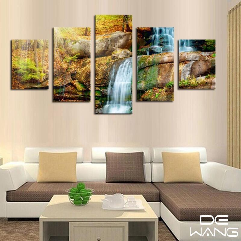 Autumn And Waterfall – Nature Canvas Wall Art