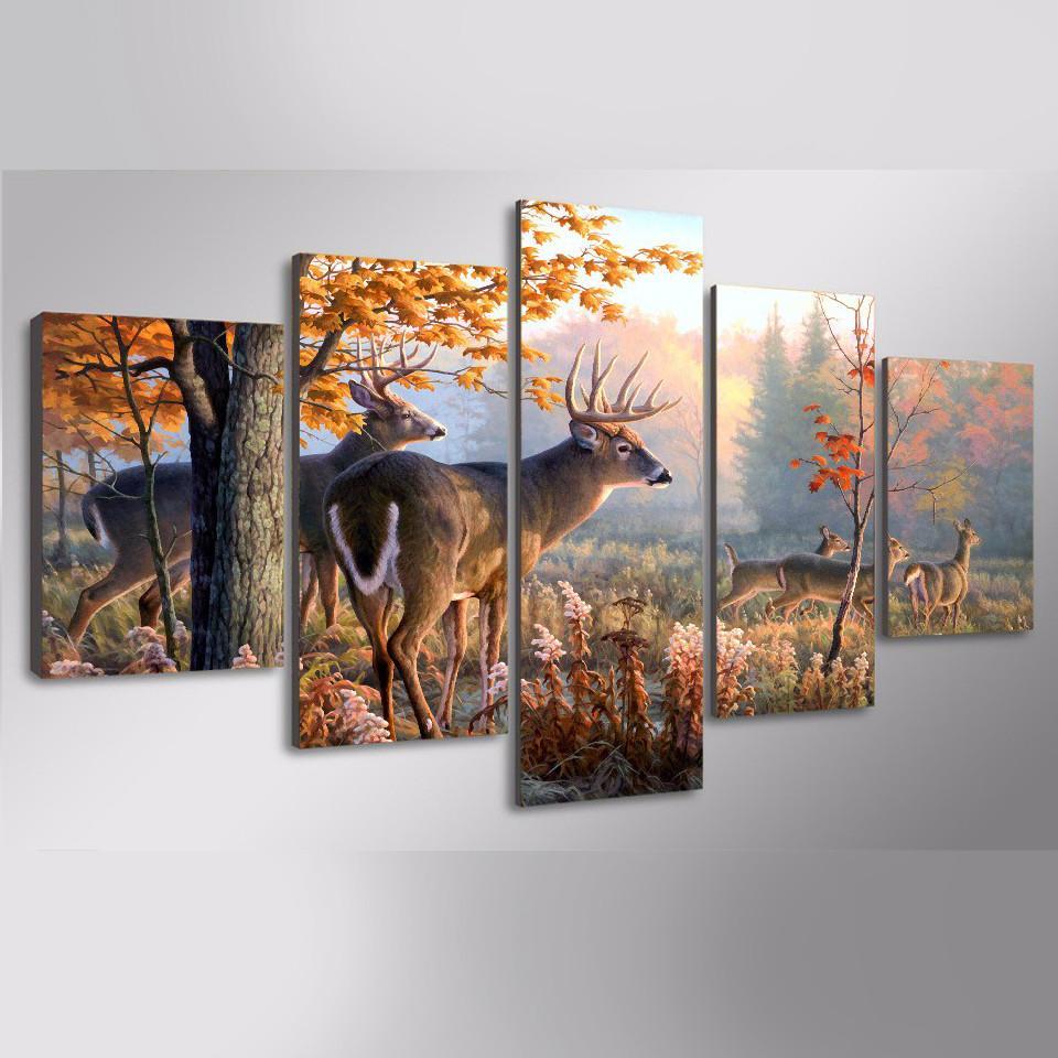Autumn Deer – Animal Canvas Wall Art