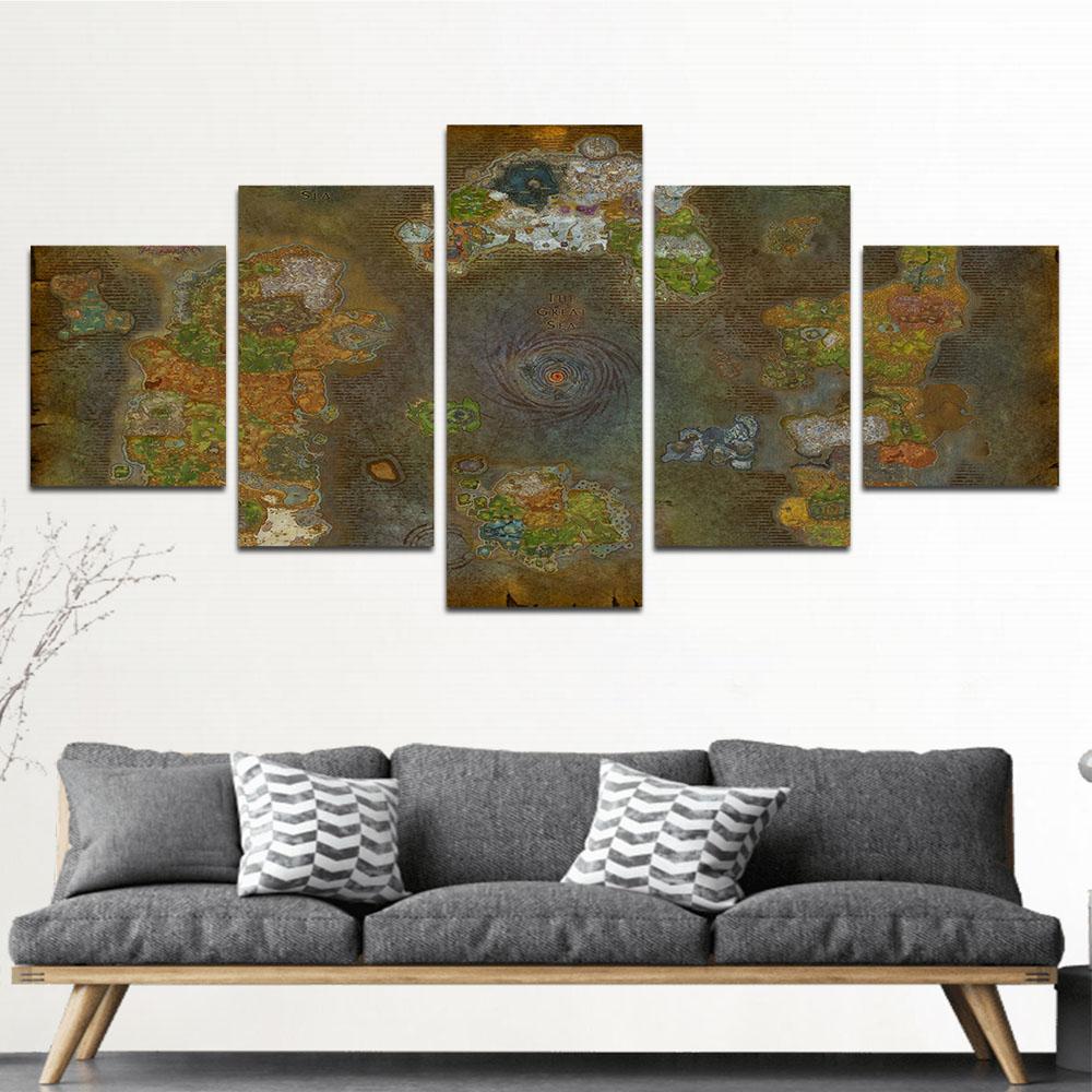 Azeroth Map – Gaming Canvas Wall Art