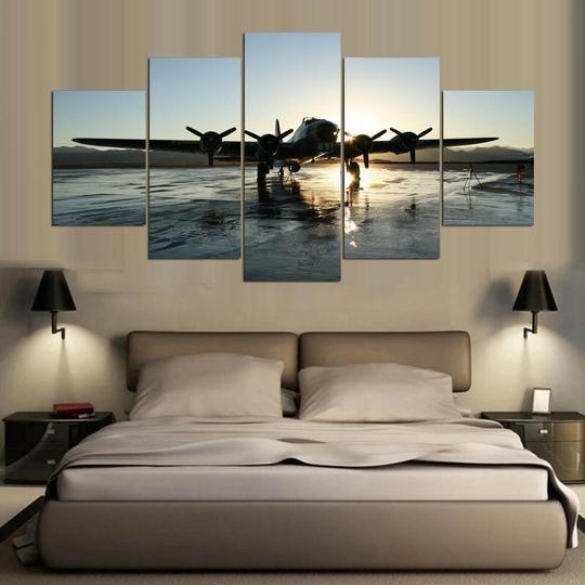 B-17 Flying Fortress World War 2 Wwii 5- Aircraft Canvas Wall Art