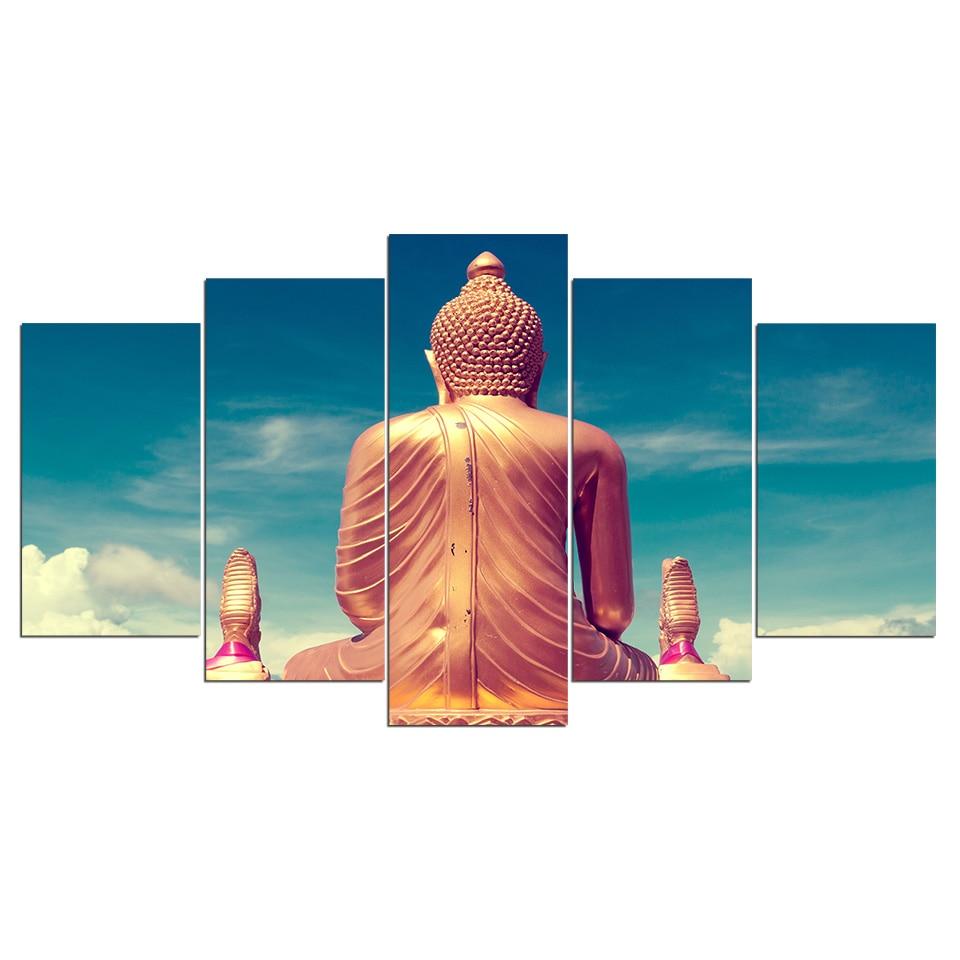 Back Buddha Statue – Religion Canvas Wall Art