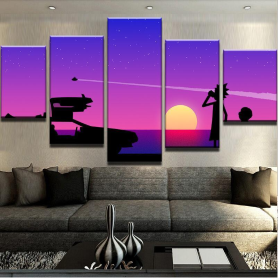Back To The Future Abstract Movie – Cartoon Canvas Wall Art
