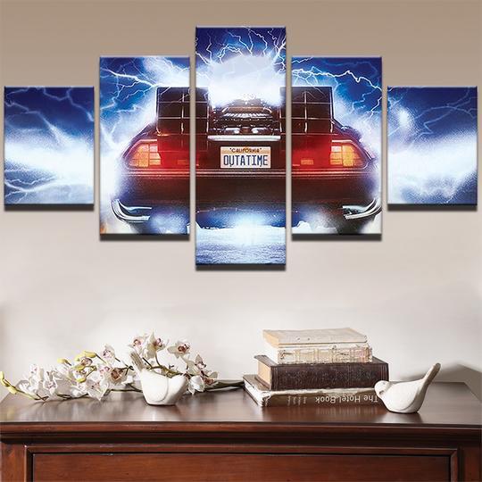 Back To The Future Delorean Outatime -Automative Canvas Wall Art