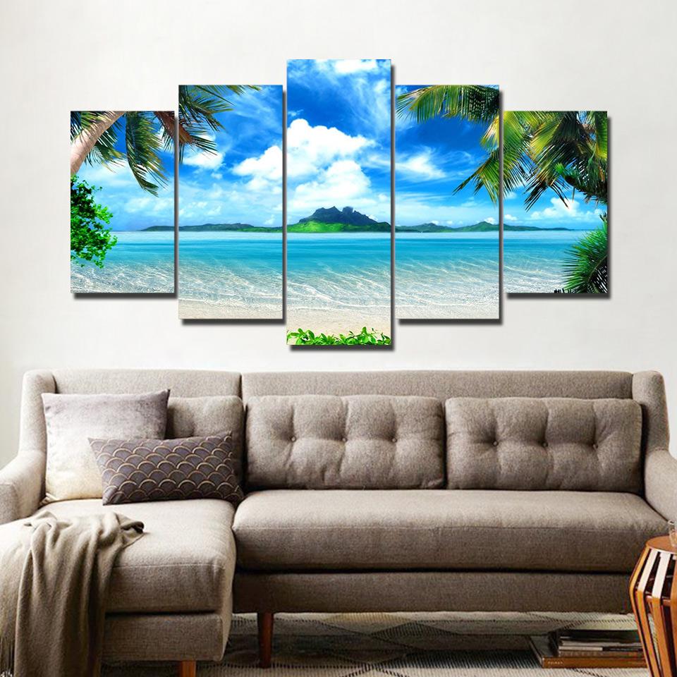Baiyun Coconut Sea Island – Nature Canvas Wall Art
