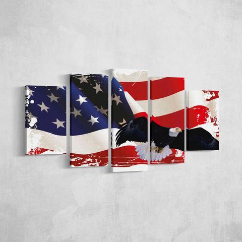 Bald Eagle Flag – Abstract Canvas Wall Art
