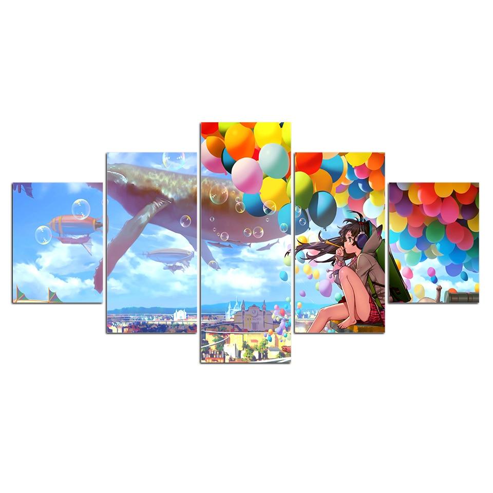 Balloon Whale – Abstract Canvas Wall Art