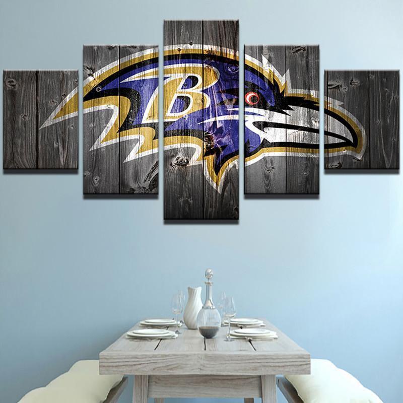 Baltimore Ravens Logo Football – Canvas Wall Art