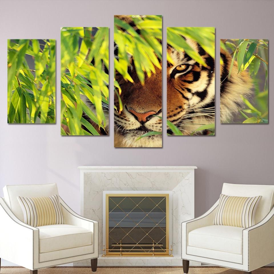 Bamboo Tiger – Animal Canvas Wall Art