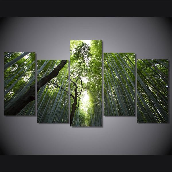 Bambukovyy Les Bambuk Stvoly 02 – Nature Canvas Wall Art