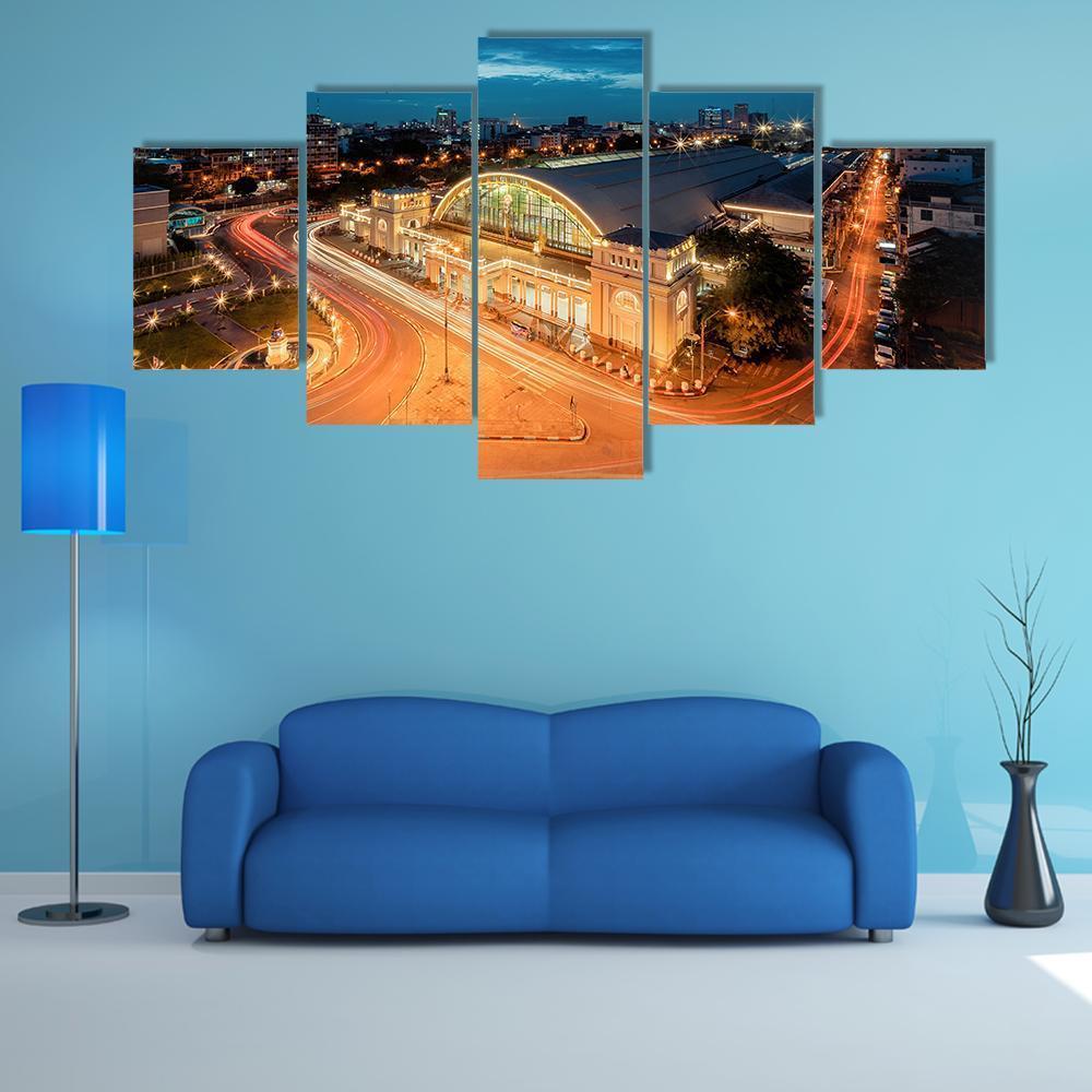 Bangkok Railway Station At Night – Automative Canvas Wall Art