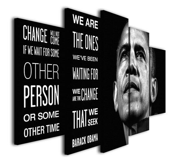 Barack Obama Change Will Not Come – Abstract Canvas Wall Art