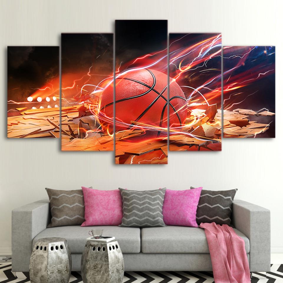 Basketball Energy Flame 01 – Sport Canvas Wall Art