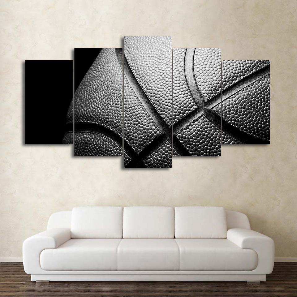 Basketball In Black And White Sport – Canvas Wall Art