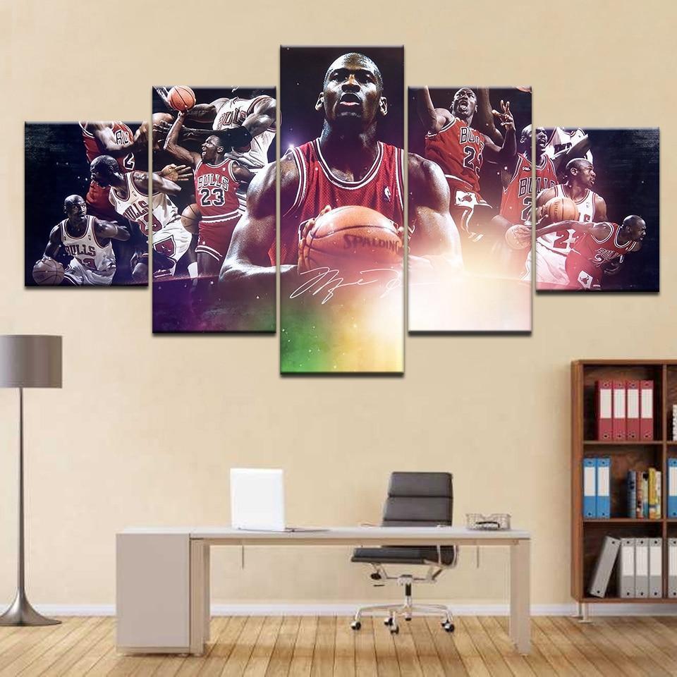 Basketball Star Michael Jordan And Team Celebrity – Canvas Wall Art
