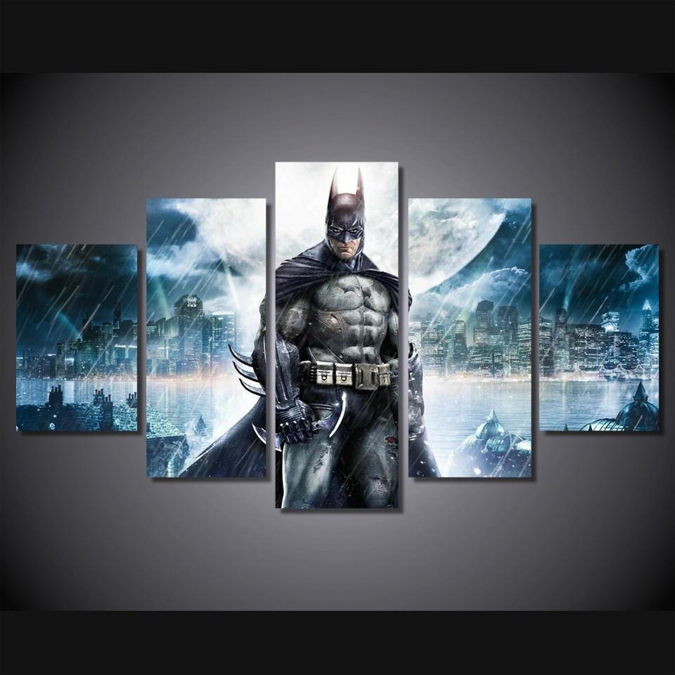 Batman Night Storm In Gotham Movie Canvas Wall Art