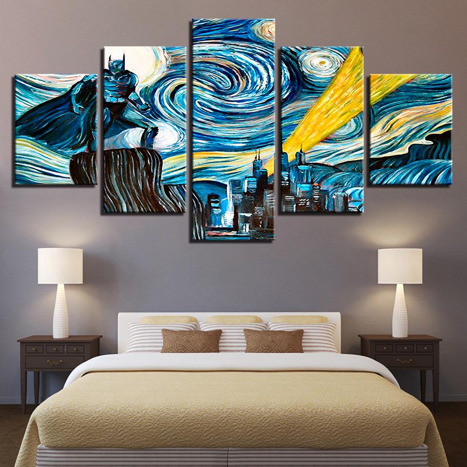 Batman Van Gogh Starry Night – Dc Canvas Wall Art