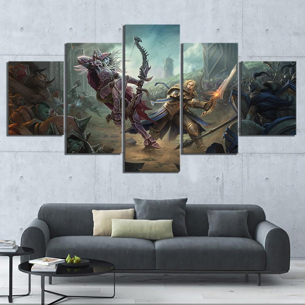 Battle For Azeroth: Sylvanas Vs Anduin World Of Warcraft Gaming – Canvas Wall Art
