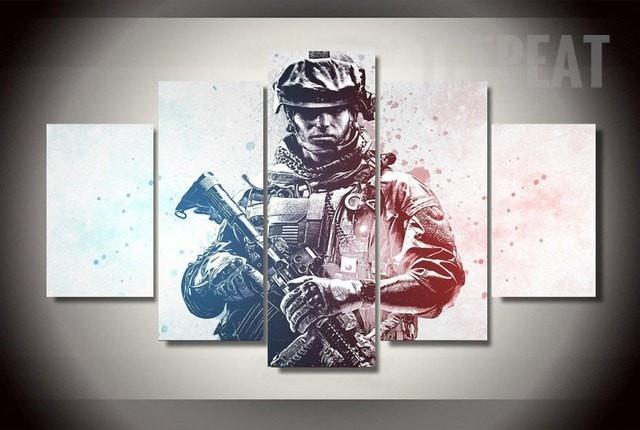 Battlefield 4 Shooting Game Landscape View – Gaming Canvas Wall Art