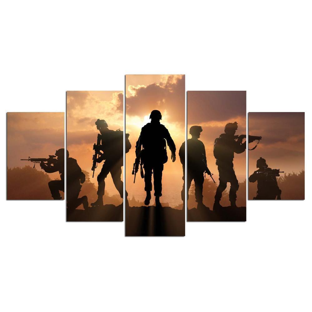 Battlefield And Soldiers 1 – Army Canvas Wall Art