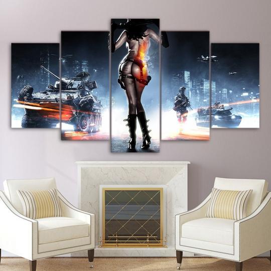 Battlefield Female Warrior – Gaming Canvas Wall Art