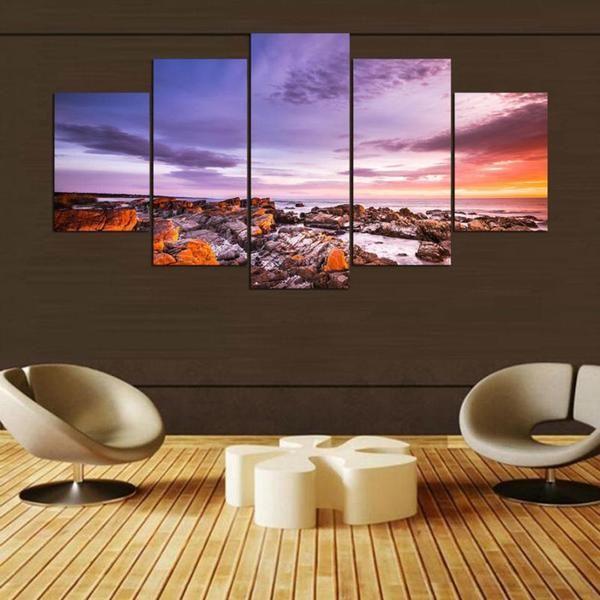 Bay Of Fires Tasmania Sunset View – Nature Canvas Wall Art