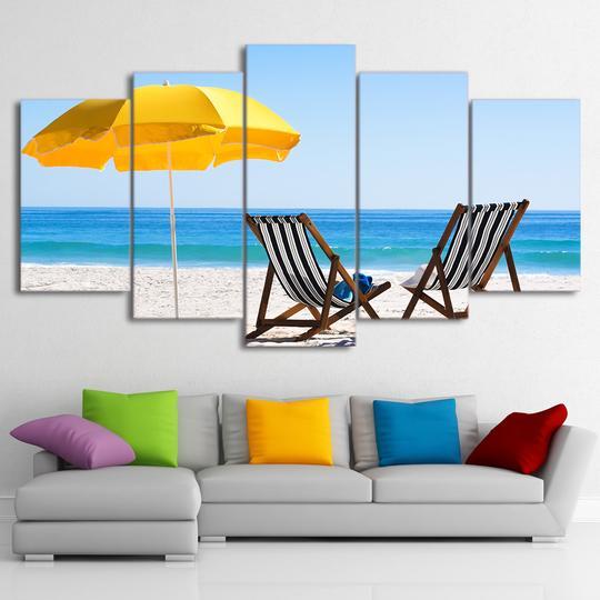 Beach Chairs White Sand – Space Canvas Wall Art