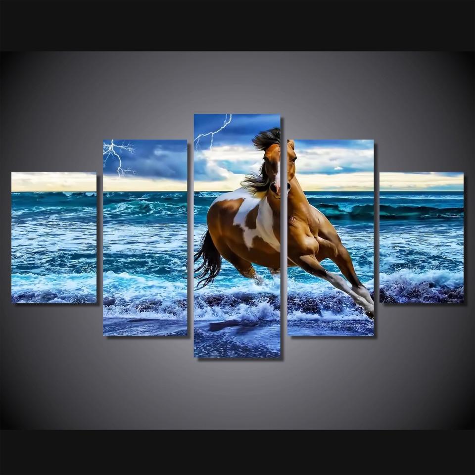 Beach Horse 1 – Animal Canvas Wall Art